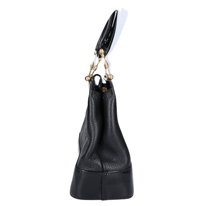 GIANNI VERSACE GIANNI VERSACE Sunburst leather/patent leather handbag