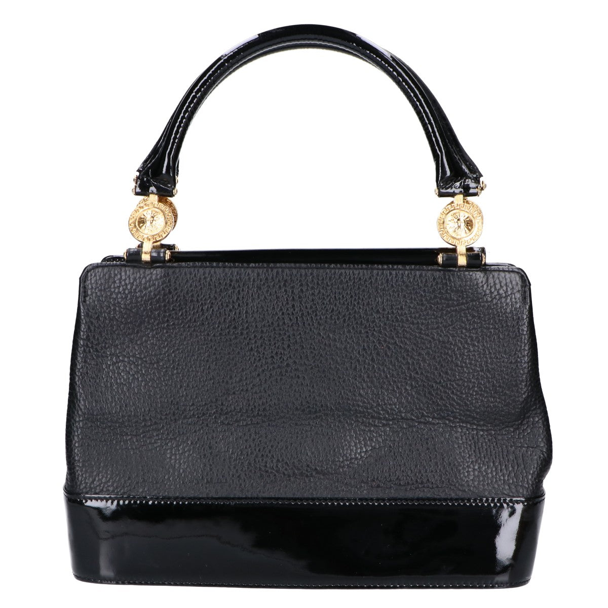 GIANNI VERSACE GIANNI VERSACE Sunburst leather/patent leather handbag