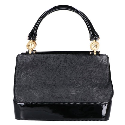 GIANNI VERSACE GIANNI VERSACE Sunburst leather/patent leather handbag