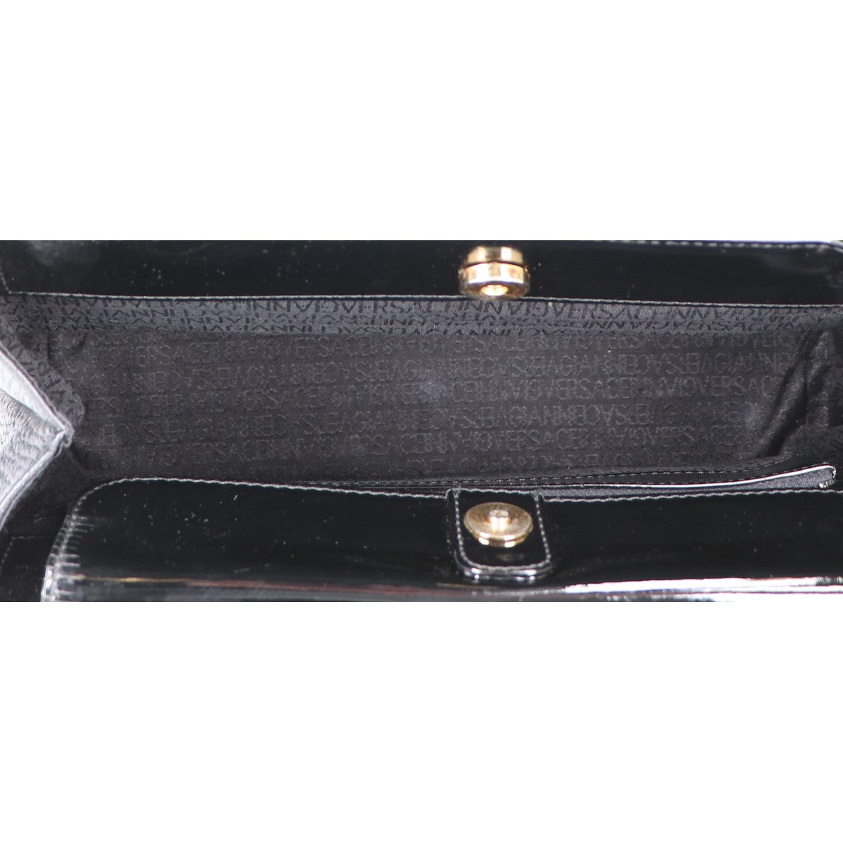 GIANNI VERSACE GIANNI VERSACE Sunburst leather/patent leather handbag