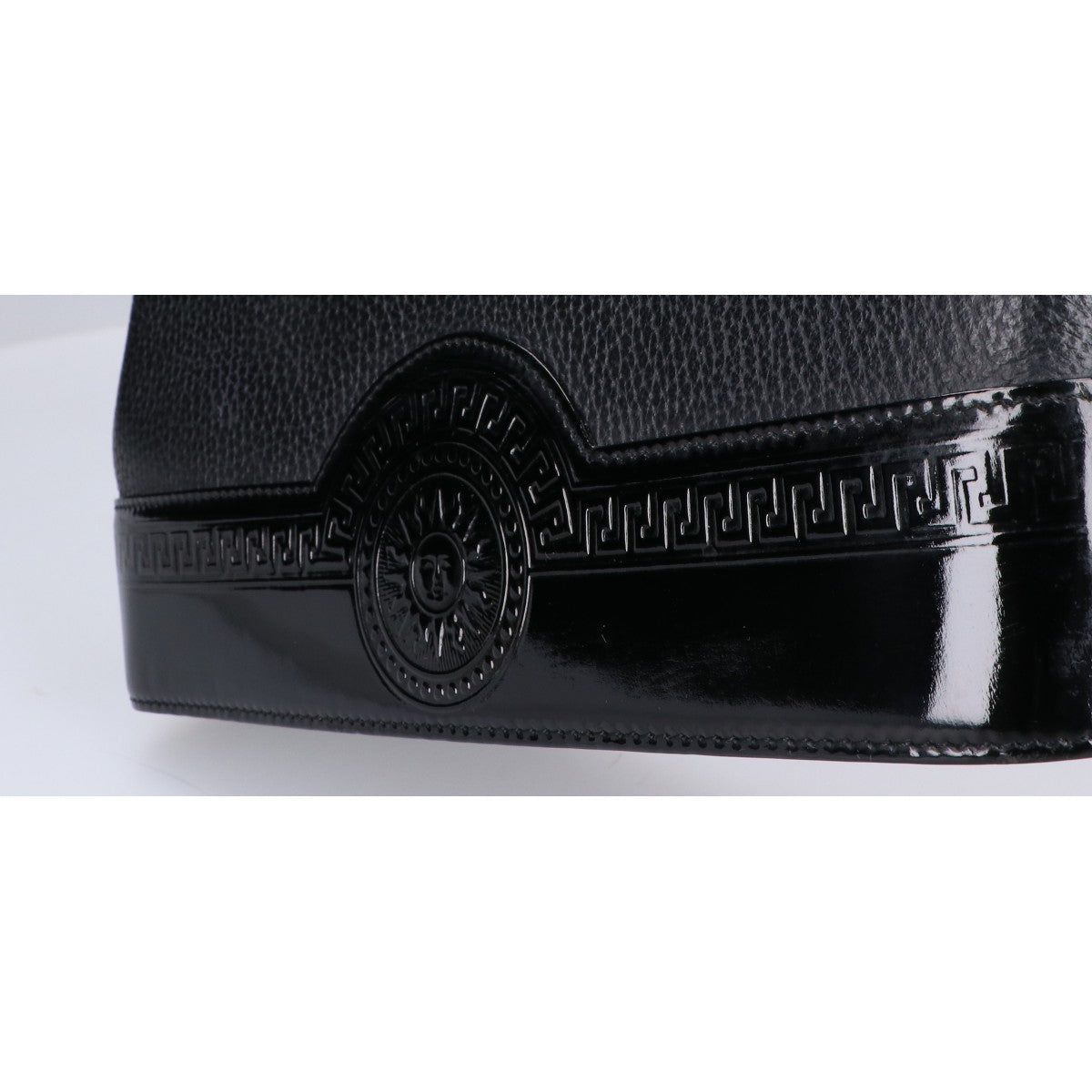 GIANNI VERSACE GIANNI VERSACE Sunburst leather/patent leather handbag