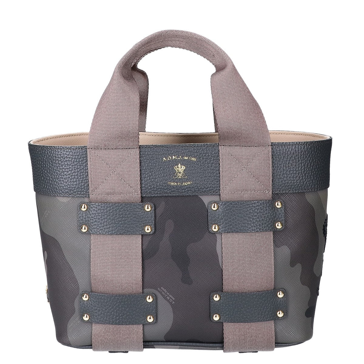 A.D.M.J. Accessoires De Mademoiselle ADMJ 【美品】カモフラージュ コーティングキャンバス/レザー トートバッグ