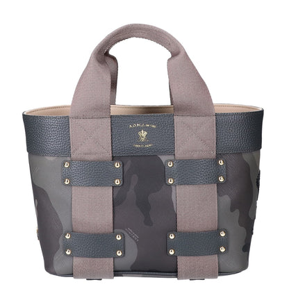 A.D.M.J. Accessoires De Mademoiselle ADMJ 【美品】カモフラージュ コーティングキャンバス/レザー トートバッグ