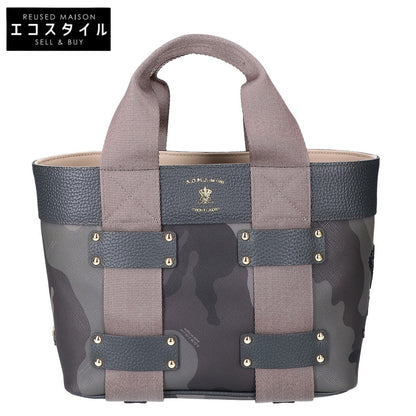 A.D.M.J. Accessoires De Mademoiselle ADMJ 【美品】カモフラージュ コーティングキャンバス/レザー トートバッグ