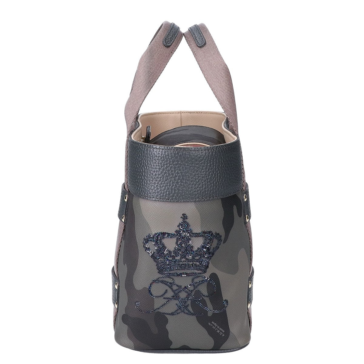 A.D.M.J. Accessoires De Mademoiselle ADMJ 【美品】カモフラージュ コーティングキャンバス/レザー トートバッグ
