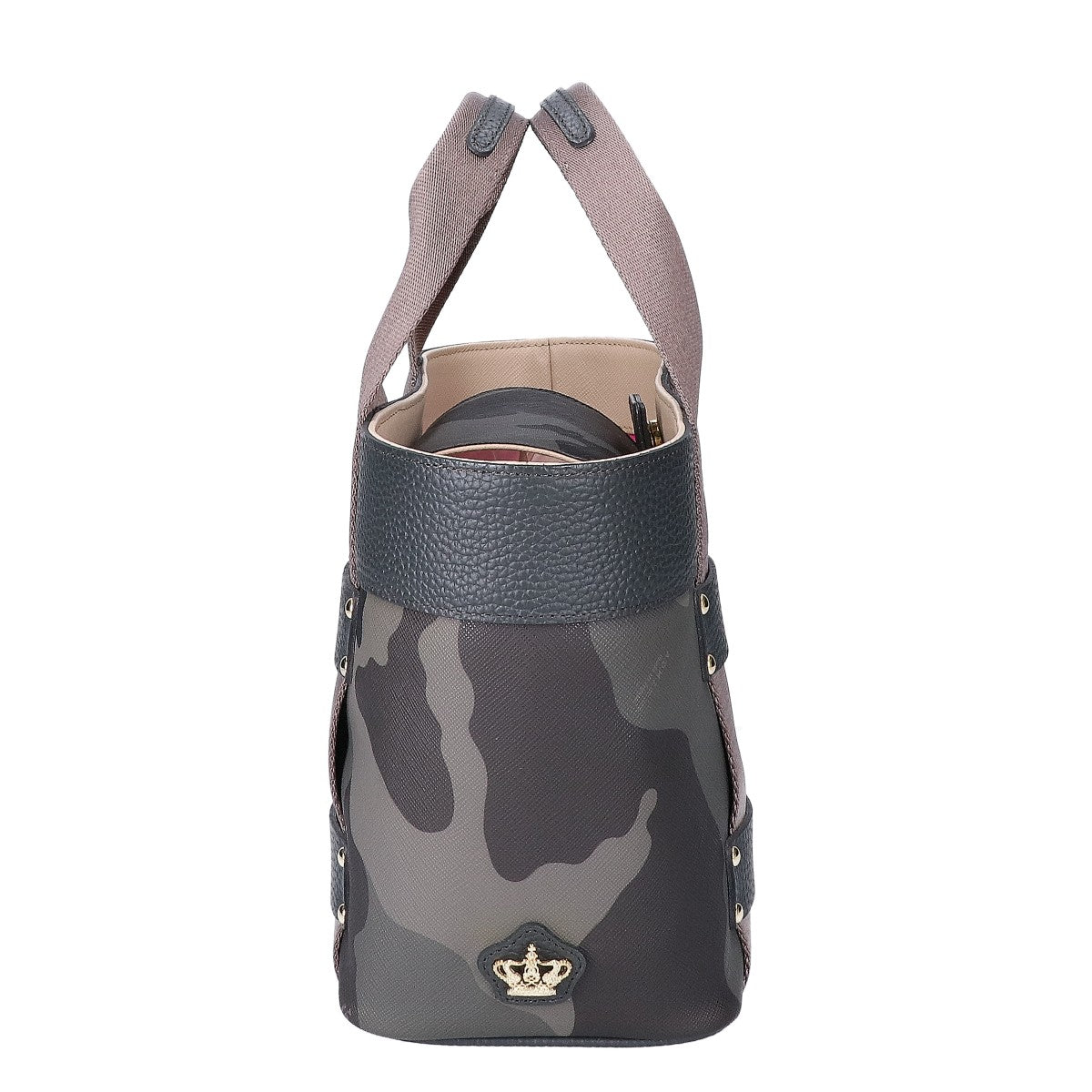 A.D.M.J. Accessoires De Mademoiselle ADMJ 【美品】カモフラージュ コーティングキャンバス/レザー トートバッグ