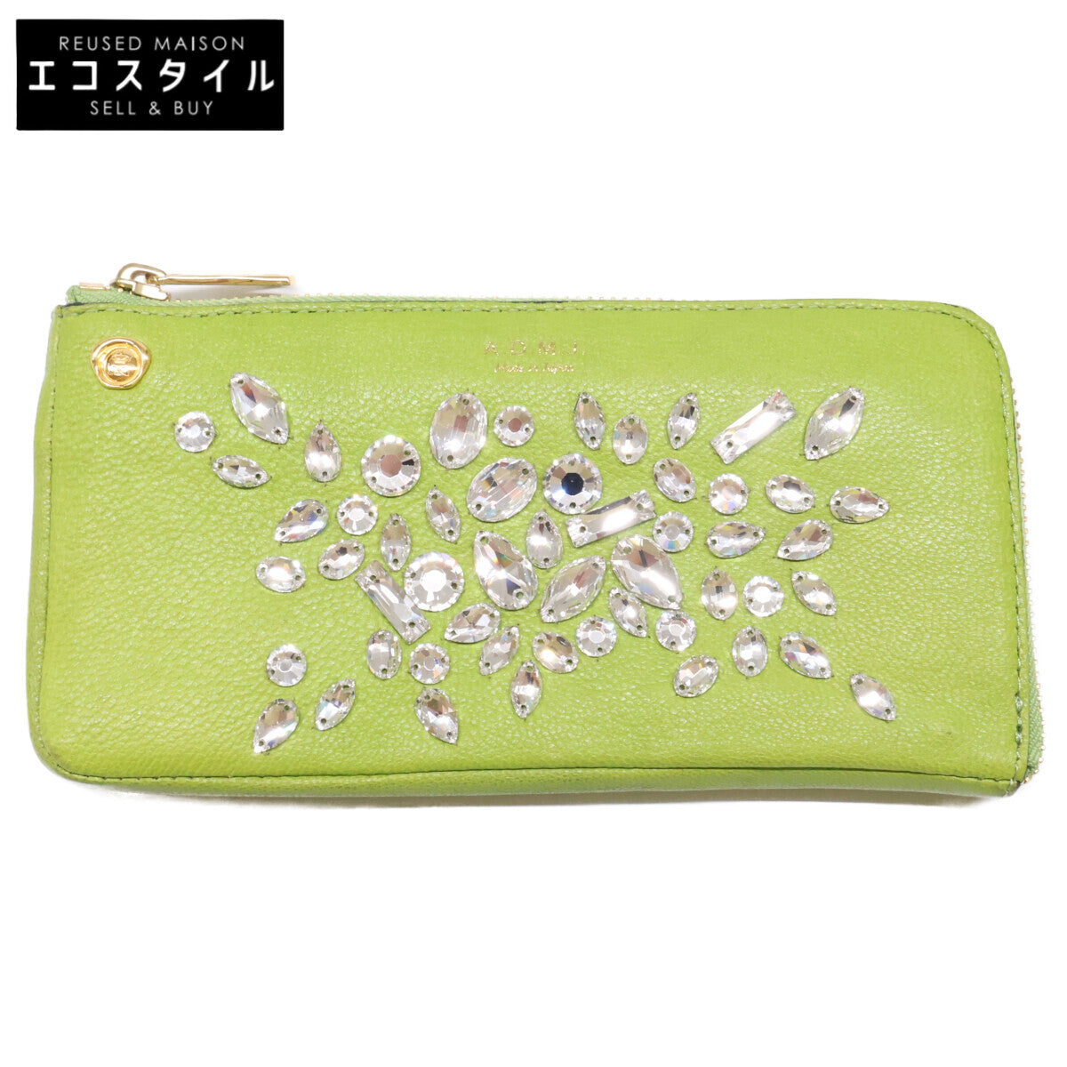 A.D.M.J. Accessoires De Mademoiselle ADMJ スワロフスキー L字ファスナー 長財布（小銭入れあり） 長財布（小銭入れあり）