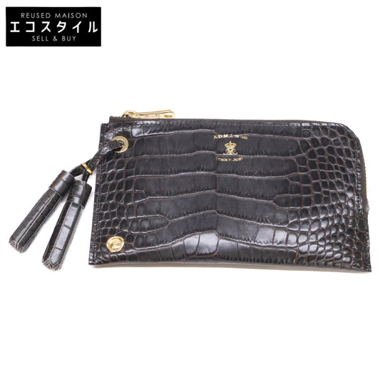 A.D.M.J. Accessoires De Mademoiselle ADMJ 【新品同様】19SA06002 クロコ型押しレザー ポーチ