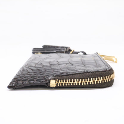 A.D.M.J. Accessoires De Mademoiselle ADMJ 【新品同様】19SA06002 クロコ型押しレザー ポーチ