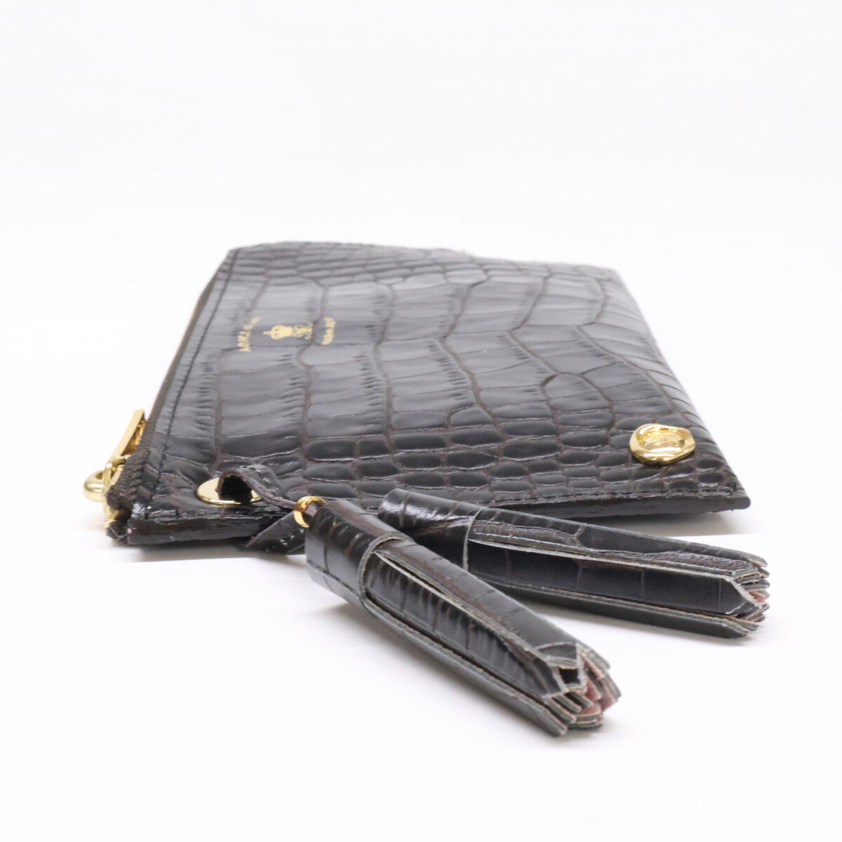A.D.M.J. Accessoires De Mademoiselle ADMJ 【新品同様】19SA06002 クロコ型押しレザー ポーチ