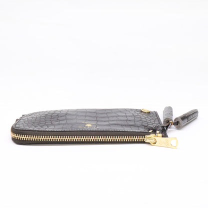 A.D.M.J. Accessoires De Mademoiselle ADMJ 【新品同様】19SA06002 クロコ型押しレザー ポーチ