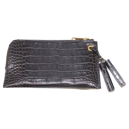 A.D.M.J. Accessoires De Mademoiselle ADMJ 【新品同様】19SA06002 クロコ型押しレザー ポーチ