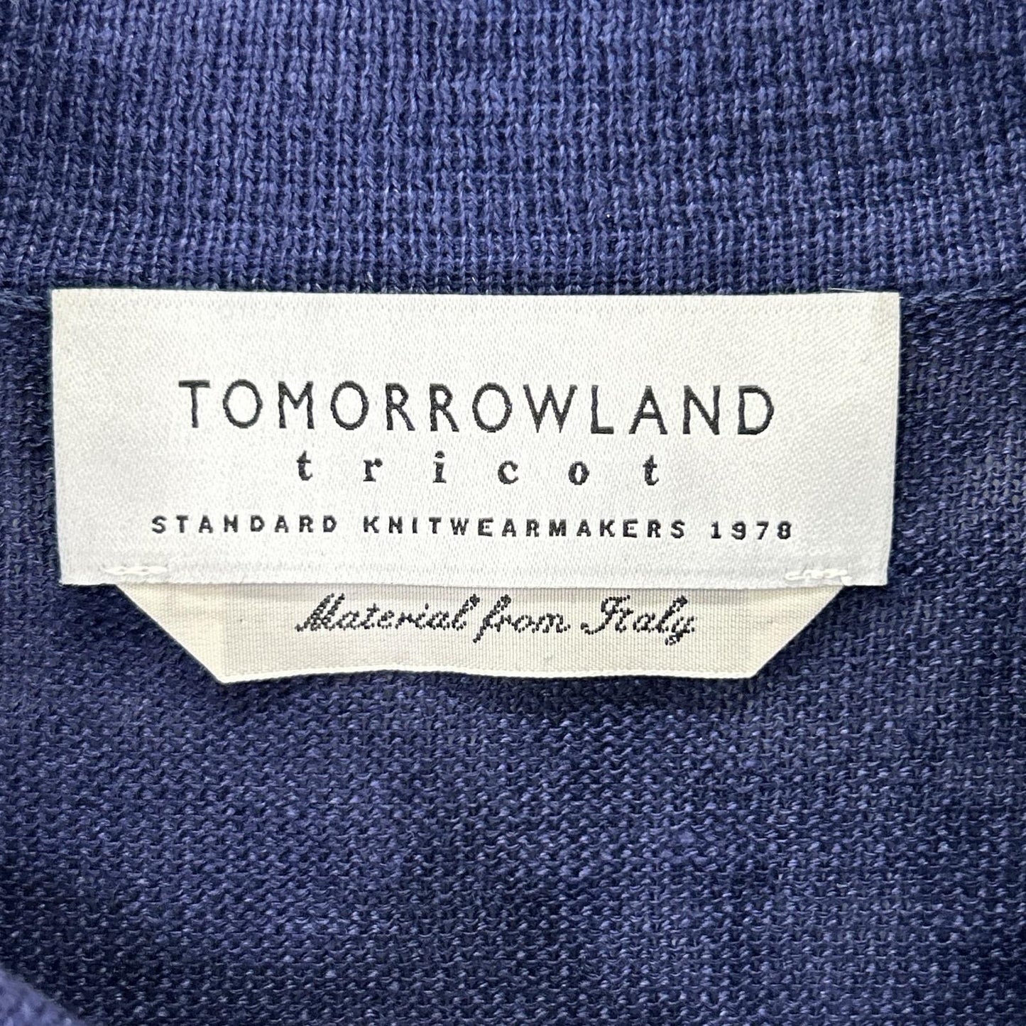 TOMORROWLAND トゥモローランド 【tricot】25年製 ネイビー リネン 半袖 ニット ポロシャツ トップス