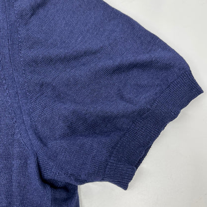 TOMORROWLAND トゥモローランド 【tricot】25年製 ネイビー リネン 半袖 ニット ポロシャツ トップス