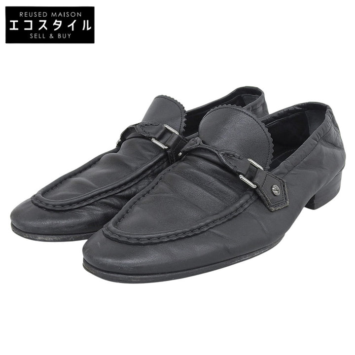 LOUIS VUITTON ルイヴィトン ローファー シューズ メンズ レザー ブラック 9 1/2 09年製 シューズ