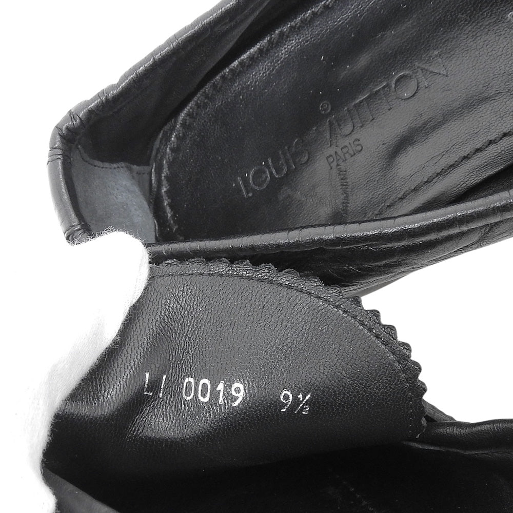 LOUIS VUITTON ルイヴィトン ローファー シューズ メンズ レザー ブラック 9 1/2 09年製 シューズ