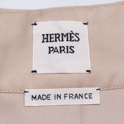 HERMES エルメス 【美品】総柄 シルク100％ ミニ ラップ スカート