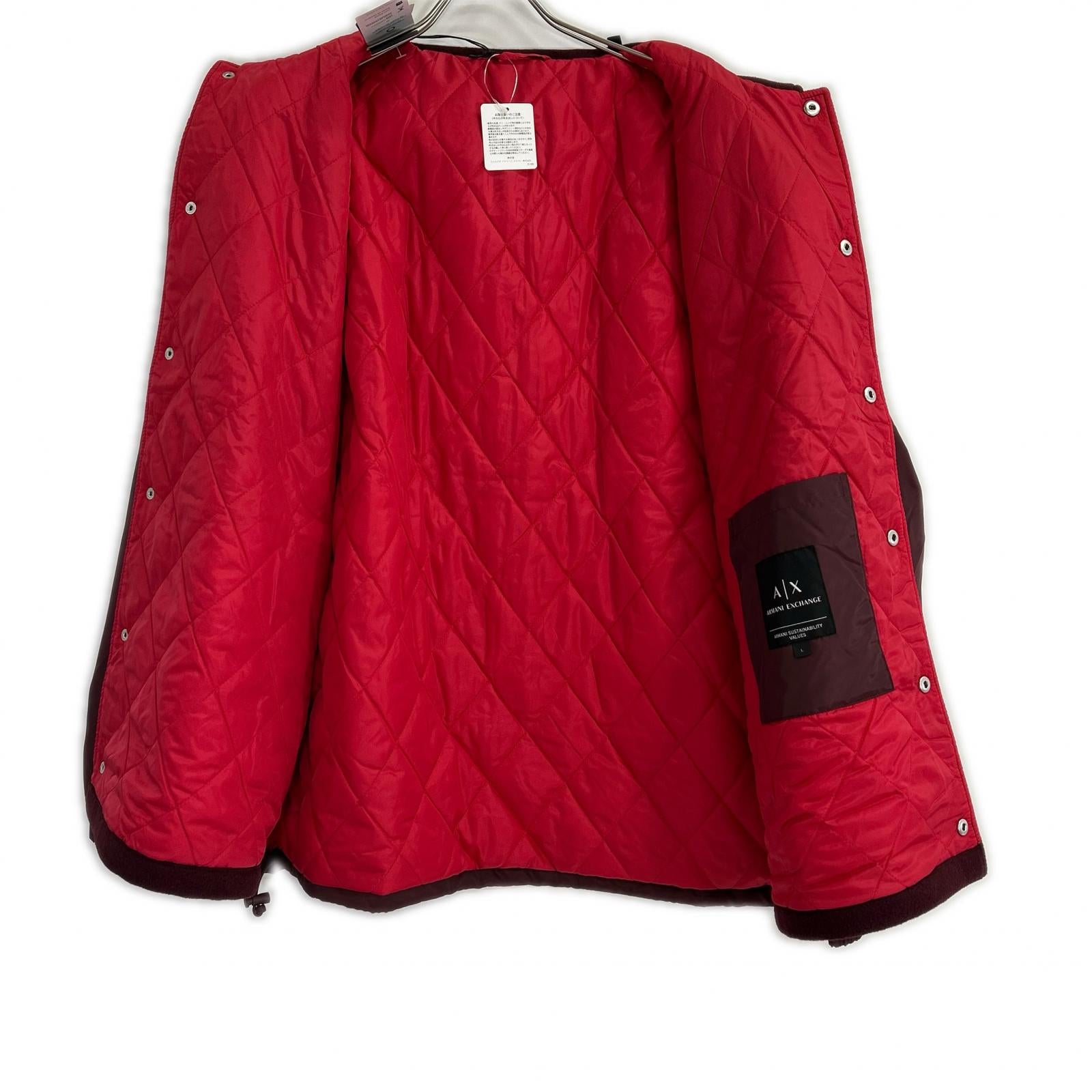 ARMANI EXCHANGE アルマーニエクスチェンジ 6RZB26 ボルドー ロゴワッペン スタジャン ジャケット