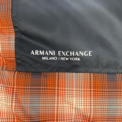 ARMANI EXCHANGE アルマーニエクスチェンジ 6LZBL4 オレンジ×ブラック チェックダウンジャケット ジャケット