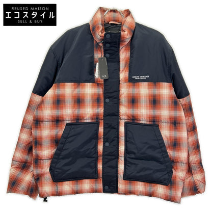 ARMANI EXCHANGE アルマーニエクスチェンジ 6LZBL4 オレンジ×ブラック チェックダウンジャケット ジャケット