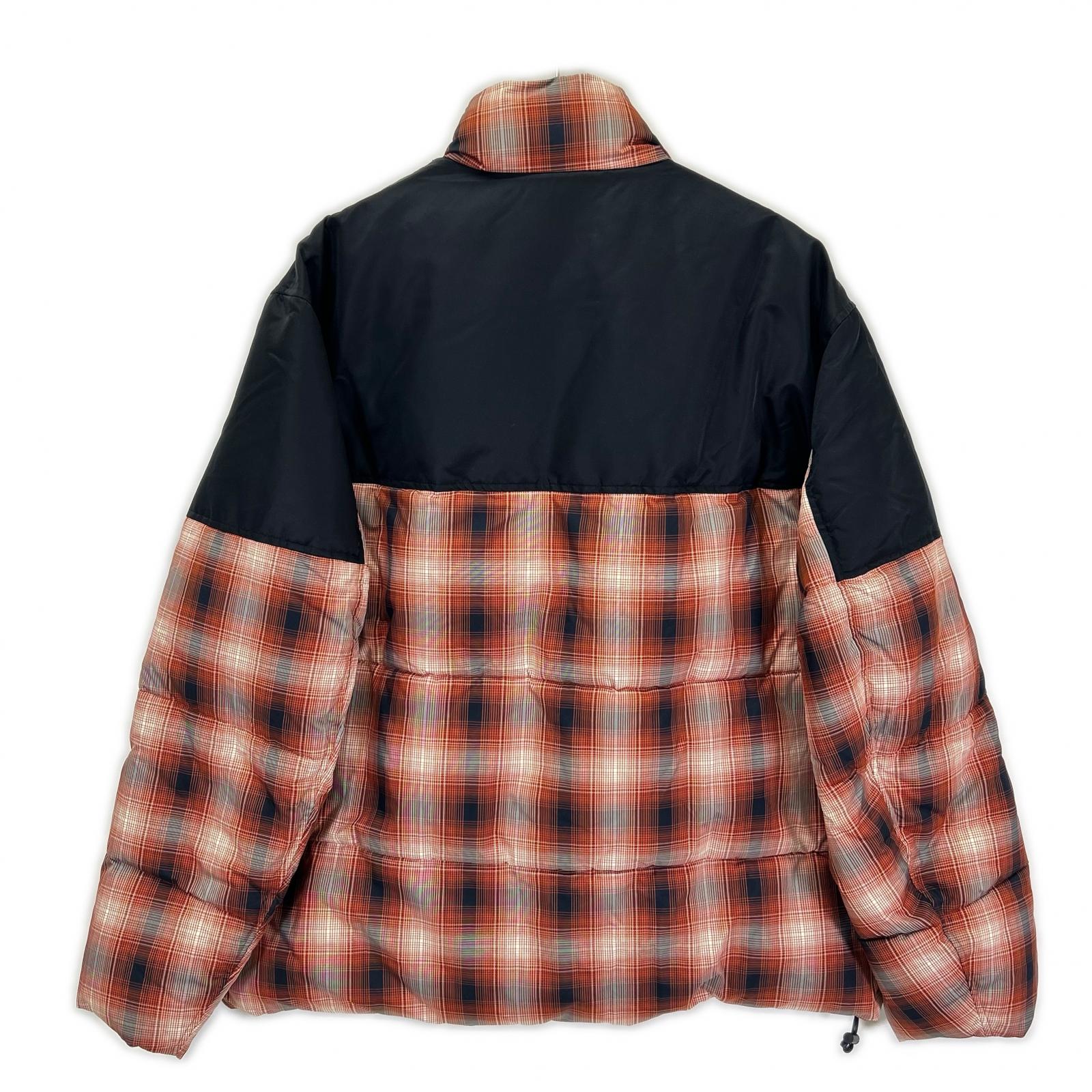 ARMANI EXCHANGE アルマーニエクスチェンジ 6LZBL4 オレンジ×ブラック チェックダウンジャケット ジャケット