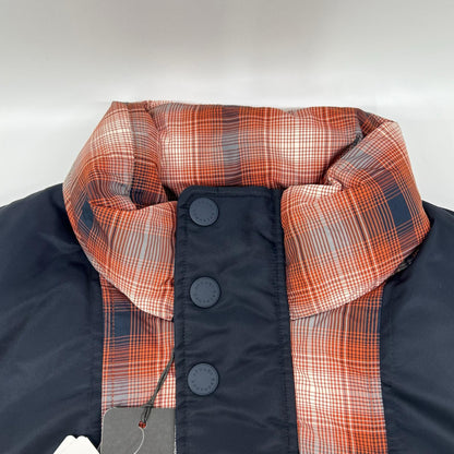 ARMANI EXCHANGE アルマーニエクスチェンジ 6LZBL4 オレンジ×ブラック チェックダウンジャケット ジャケット