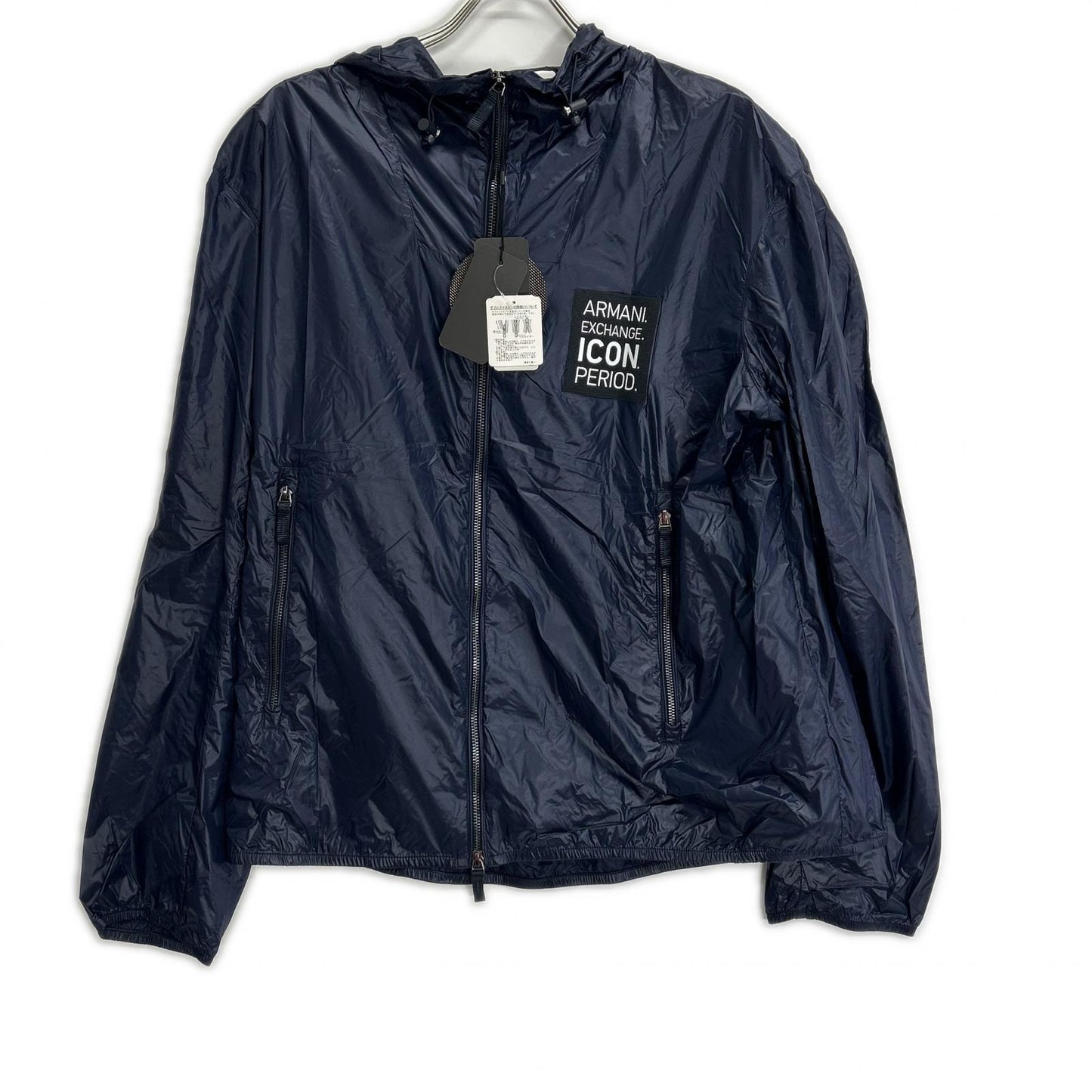 ARMANI EXCHANGE アルマーニエクスチェンジ 【ICON PERIOD】ネイビー ナイロン ジップアップパーカー ジャケット