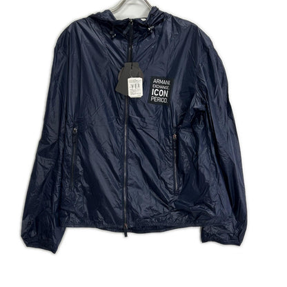 ARMANI EXCHANGE アルマーニエクスチェンジ 【ICON PERIOD】ネイビー ナイロン ジップアップパーカー ジャケット