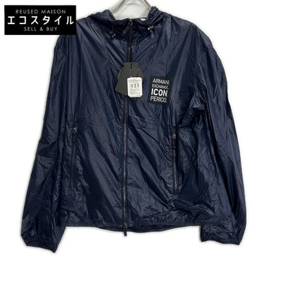 ARMANI EXCHANGE アルマーニエクスチェンジ 【ICON PERIOD】ネイビー ナイロン ジップアップパーカー ジャケット