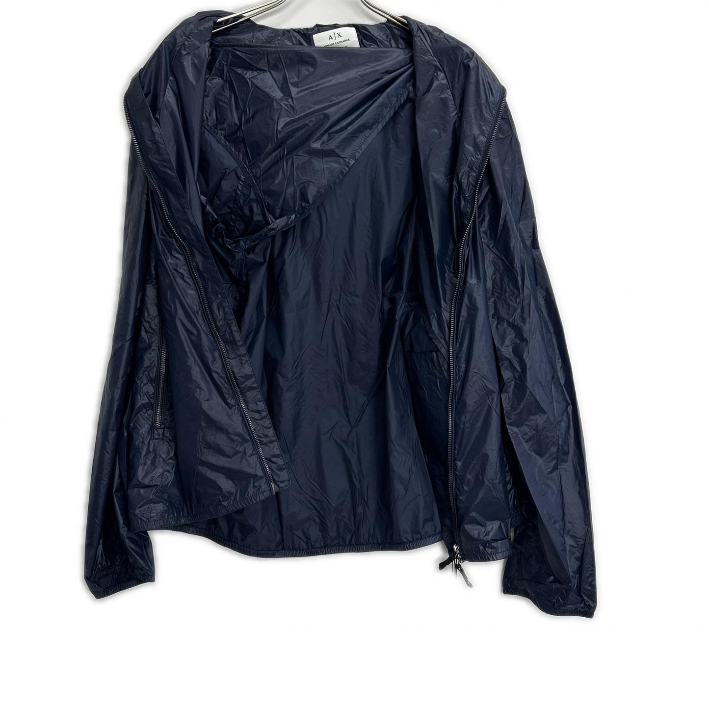 ARMANI EXCHANGE アルマーニエクスチェンジ 【ICON PERIOD】ネイビー ナイロン ジップアップパーカー ジャケット