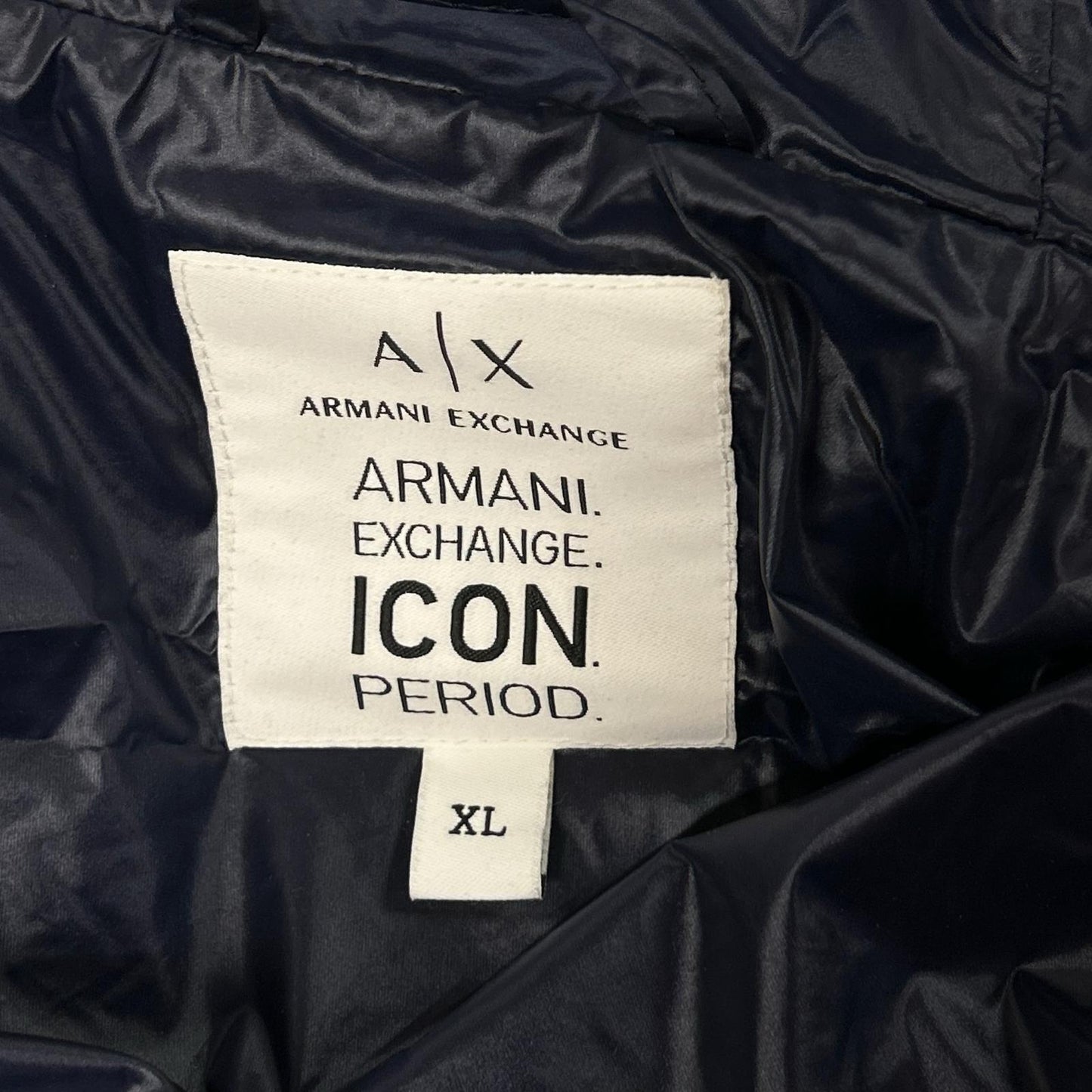 ARMANI EXCHANGE アルマーニエクスチェンジ 【ICON PERIOD】ネイビー ナイロン ジップアップパーカー ジャケット