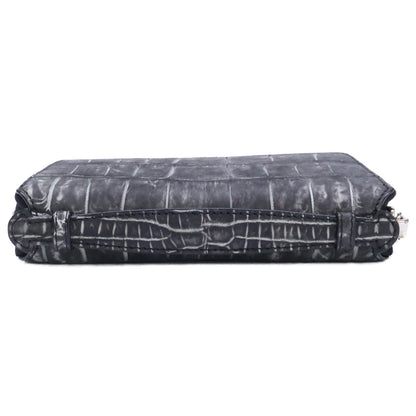 KUBERA 9981 クベラ 9981 【美品】51011 ヌバッククロコダイル ミドルウォレット 長財布（小銭入れあり）