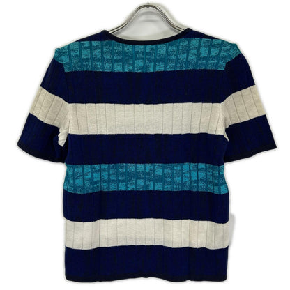 YvesSaintLaurent イヴサンローラン SK-87-076 ブルー 半袖 ニット トップス