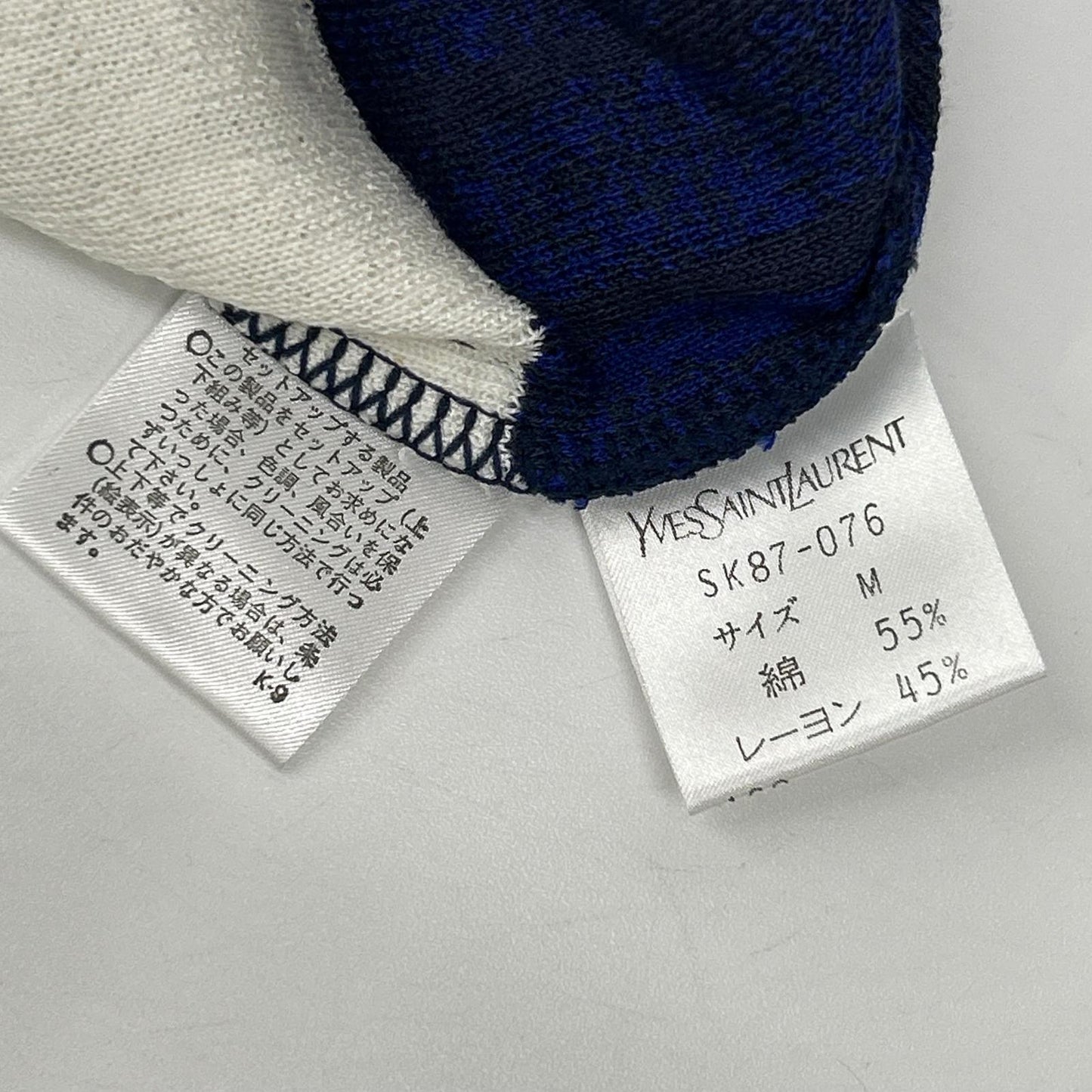 YvesSaintLaurent イヴサンローラン SK-87-076 ブルー 半袖 ニット トップス