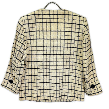 Yves Saint Laurent Yves Saint Laurent beige linen jacket/skirt matching suit set-up suit set-up