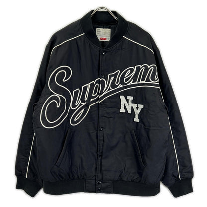Supreme シュプリーム ブラック Contrast Script Varsity Jacket ジャケット