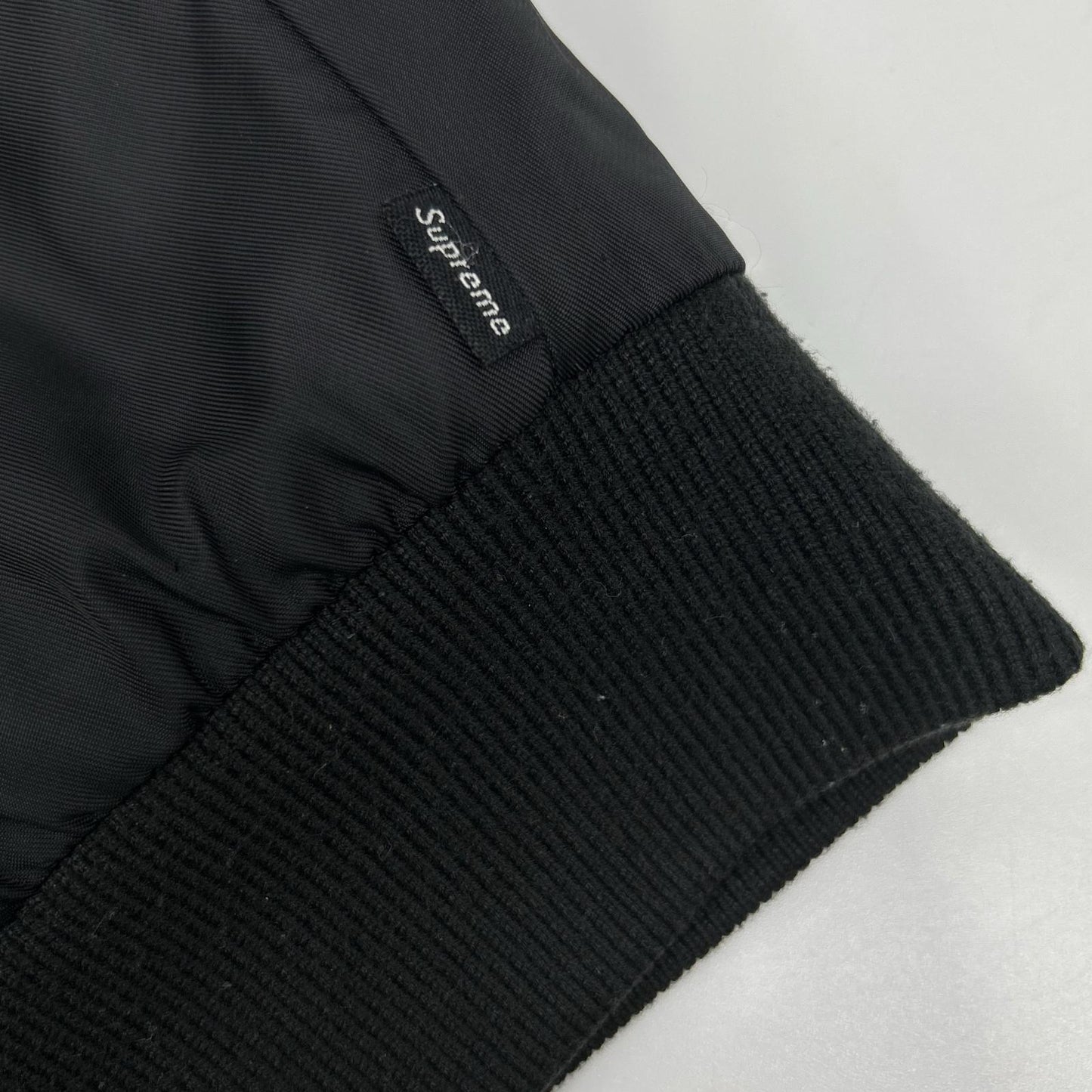 Supreme シュプリーム ブラック Contrast Script Varsity Jacket ジャケット