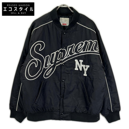 Supreme シュプリーム ブラック Contrast Script Varsity Jacket ジャケット