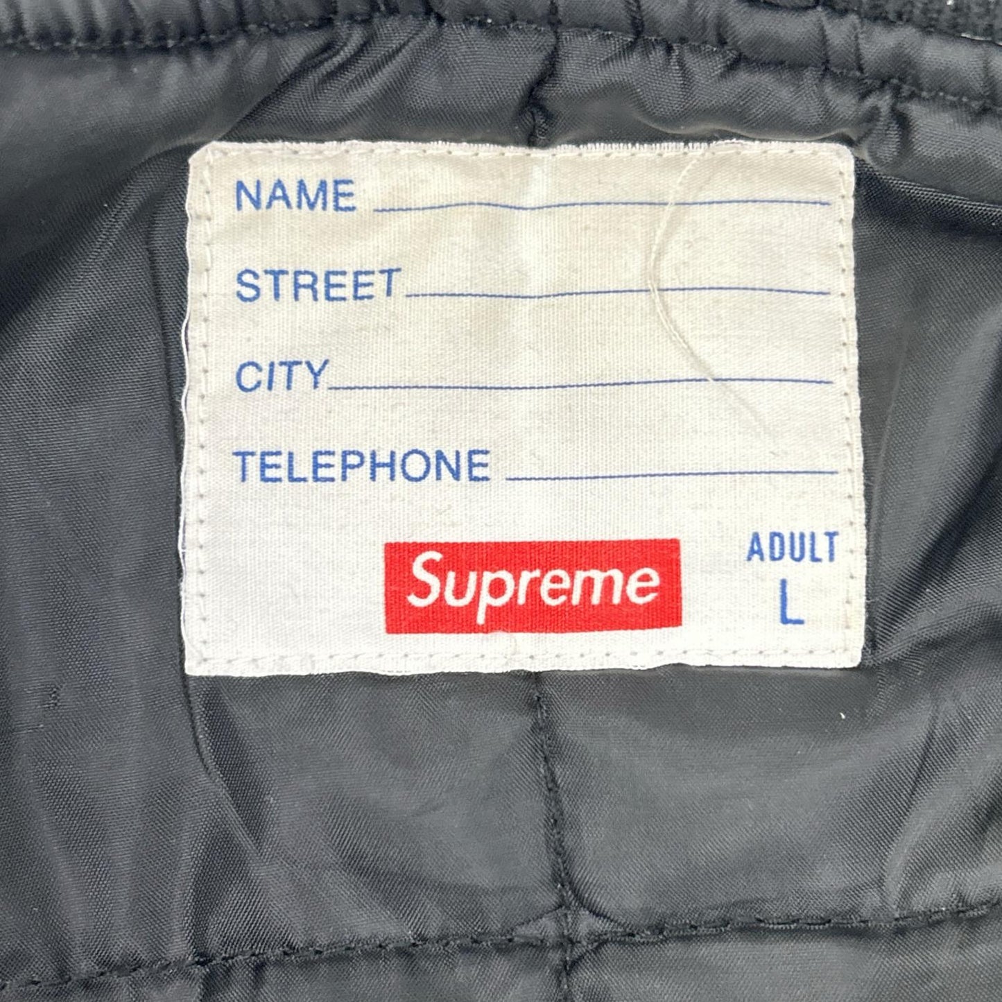 Supreme シュプリーム ブラック Contrast Script Varsity Jacket ジャケット