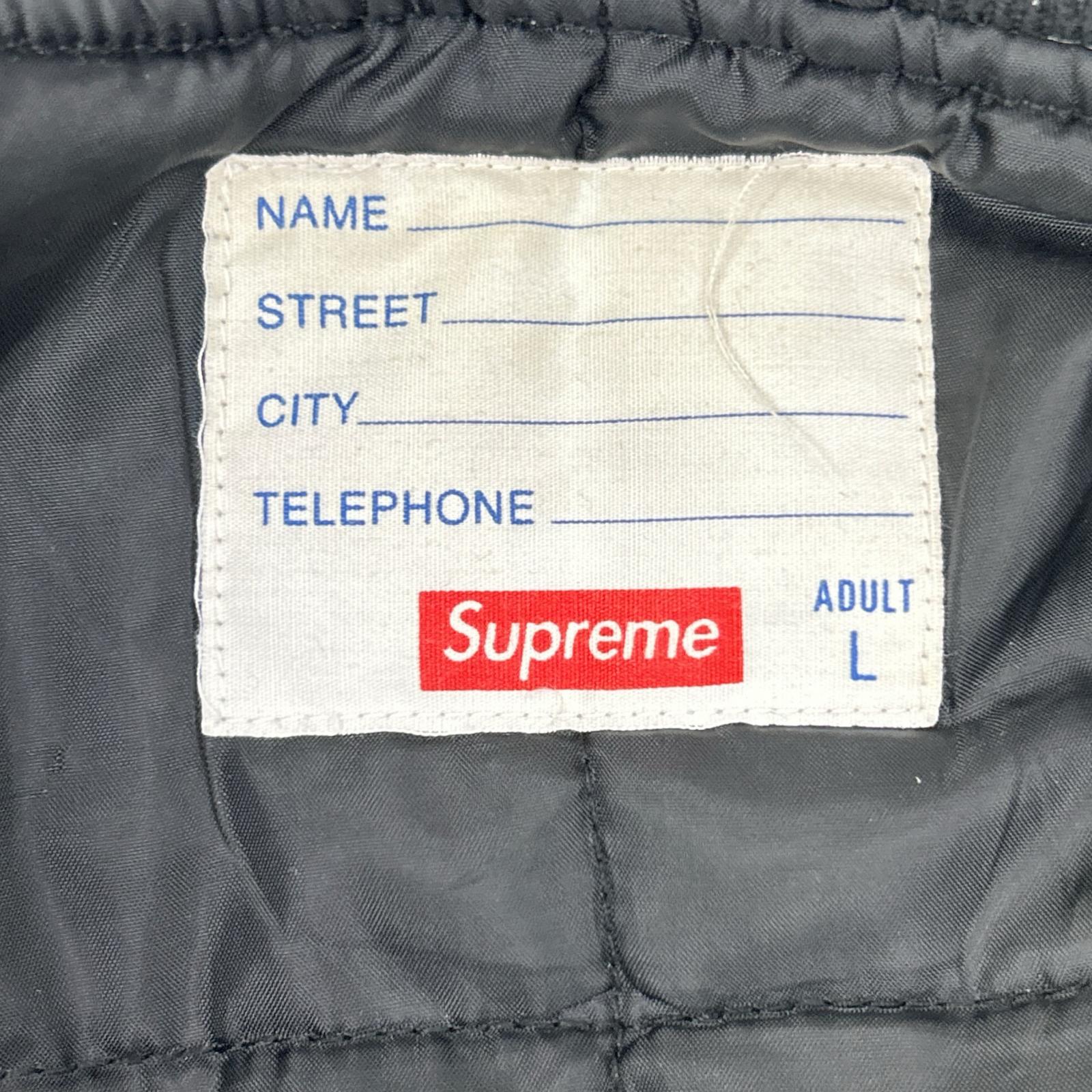 Supreme シュプリーム ブラック Contrast Script Varsity Jacket ジャケット