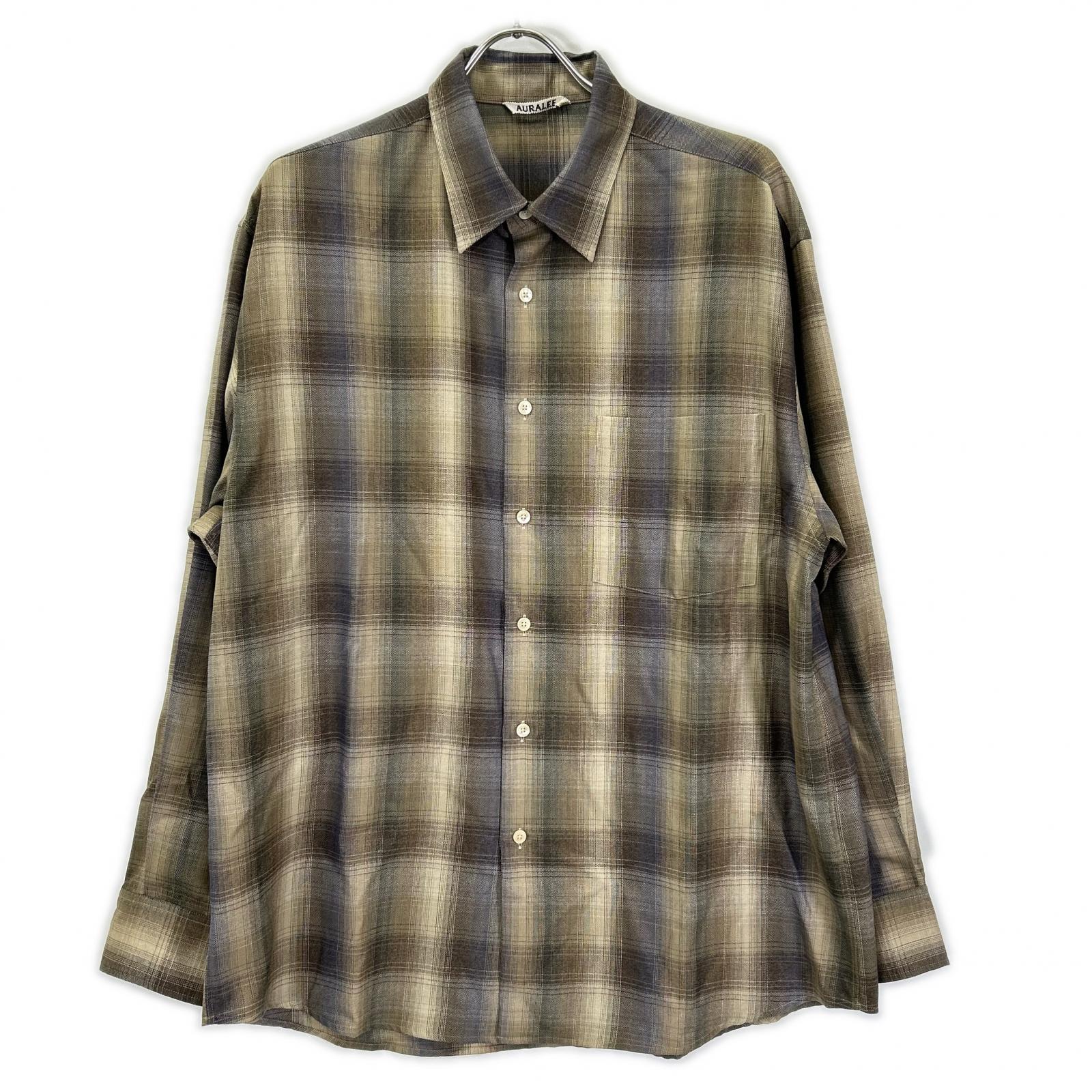 AURALEE オーラリー A25AS01LC 25AW SUPER LIGHT WOOL CHECK SHIRT トップス