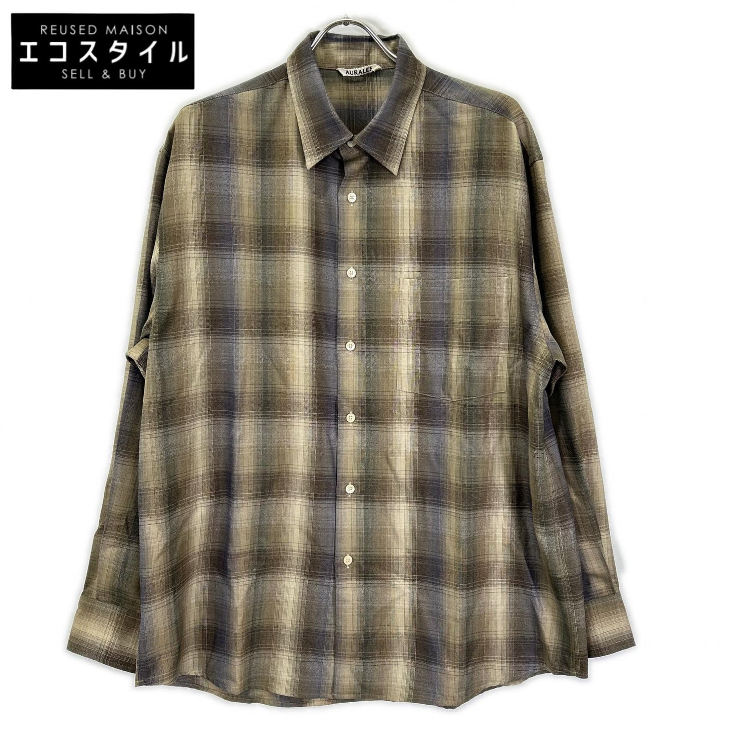 AURALEE オーラリー A25AS01LC 25AW SUPER LIGHT WOOL CHECK SHIRT トップス
