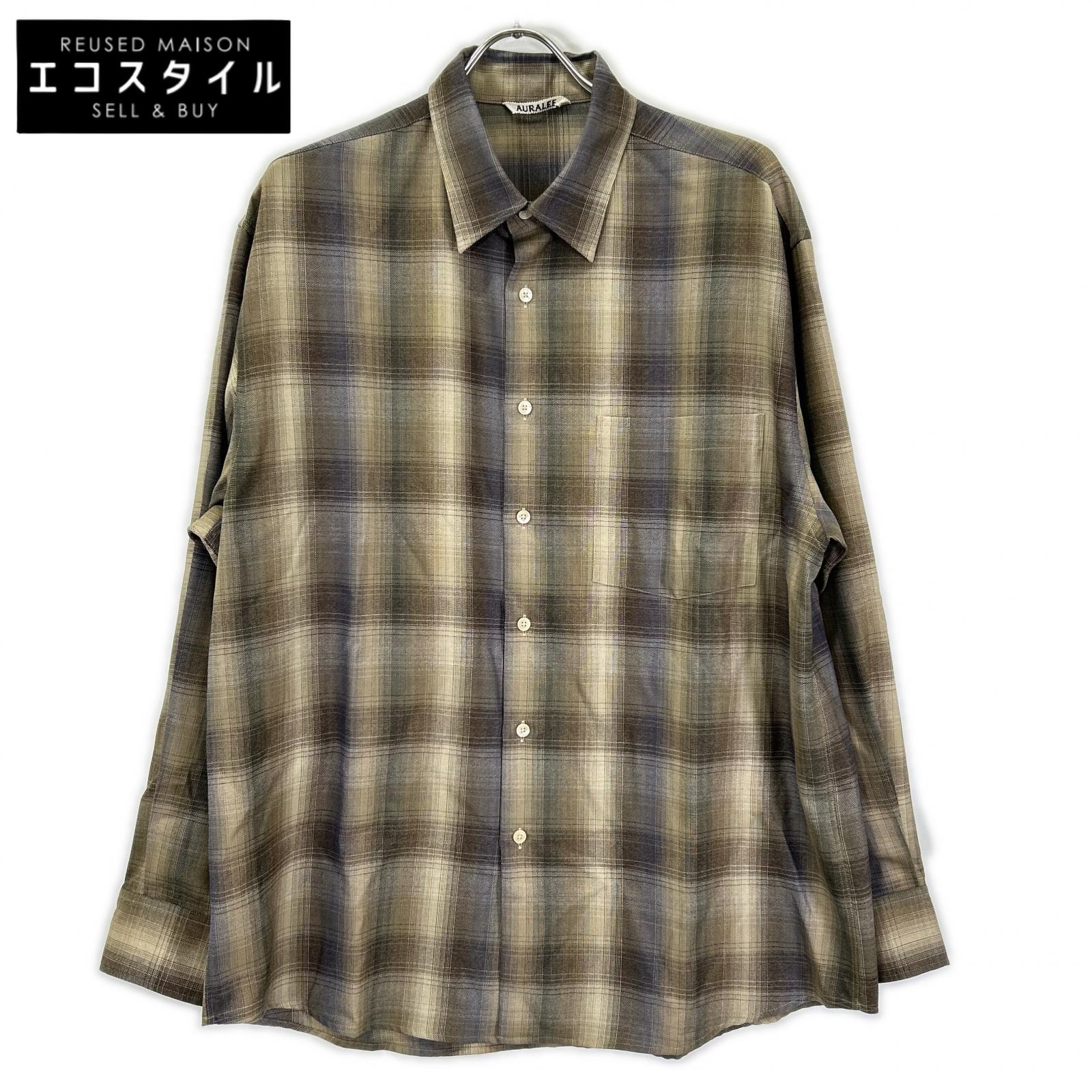AURALEE オーラリー A25AS01LC 25AW SUPER LIGHT WOOL CHECK SHIRT トップス