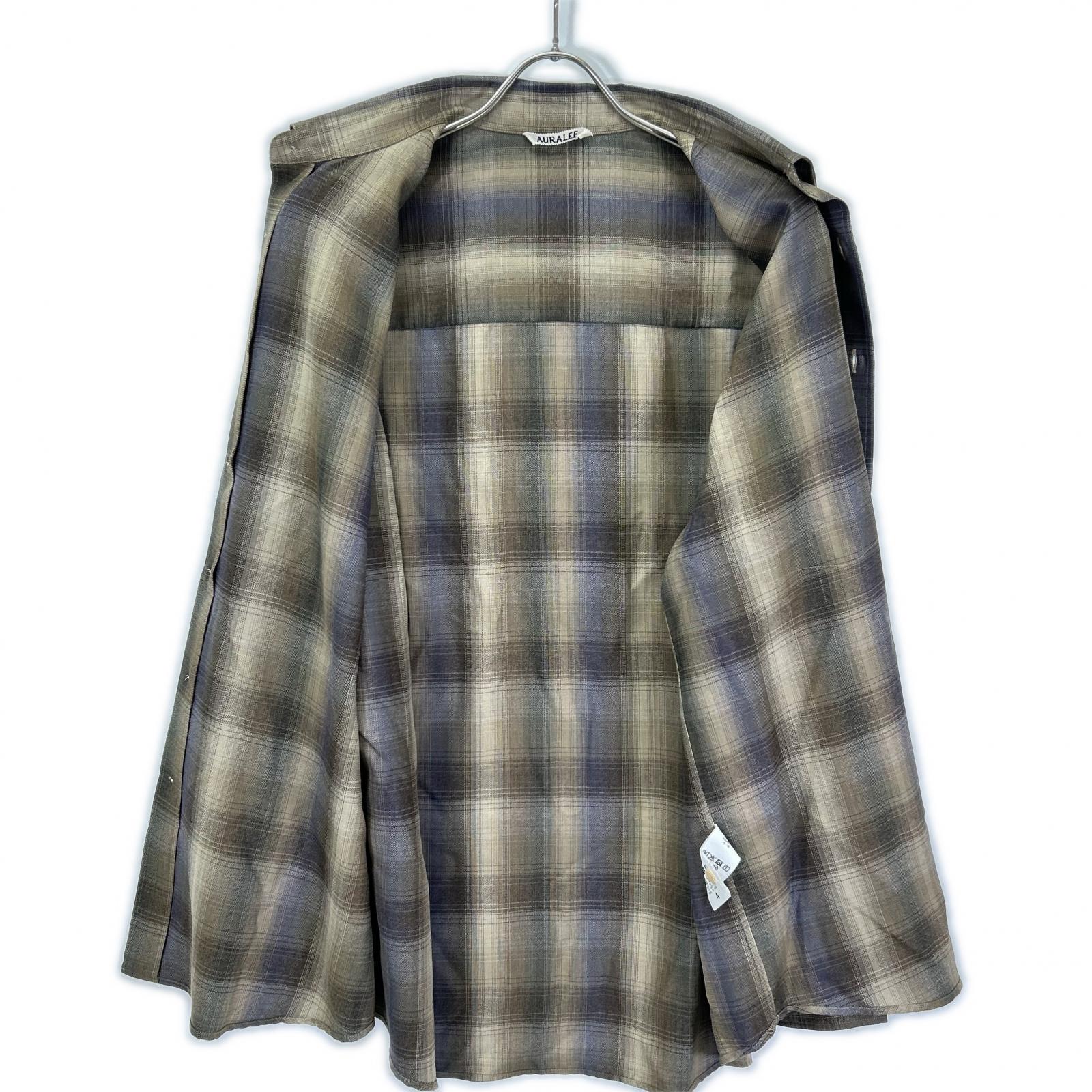 AURALEE オーラリー A25AS01LC 25AW SUPER LIGHT WOOL CHECK SHIRT トップス