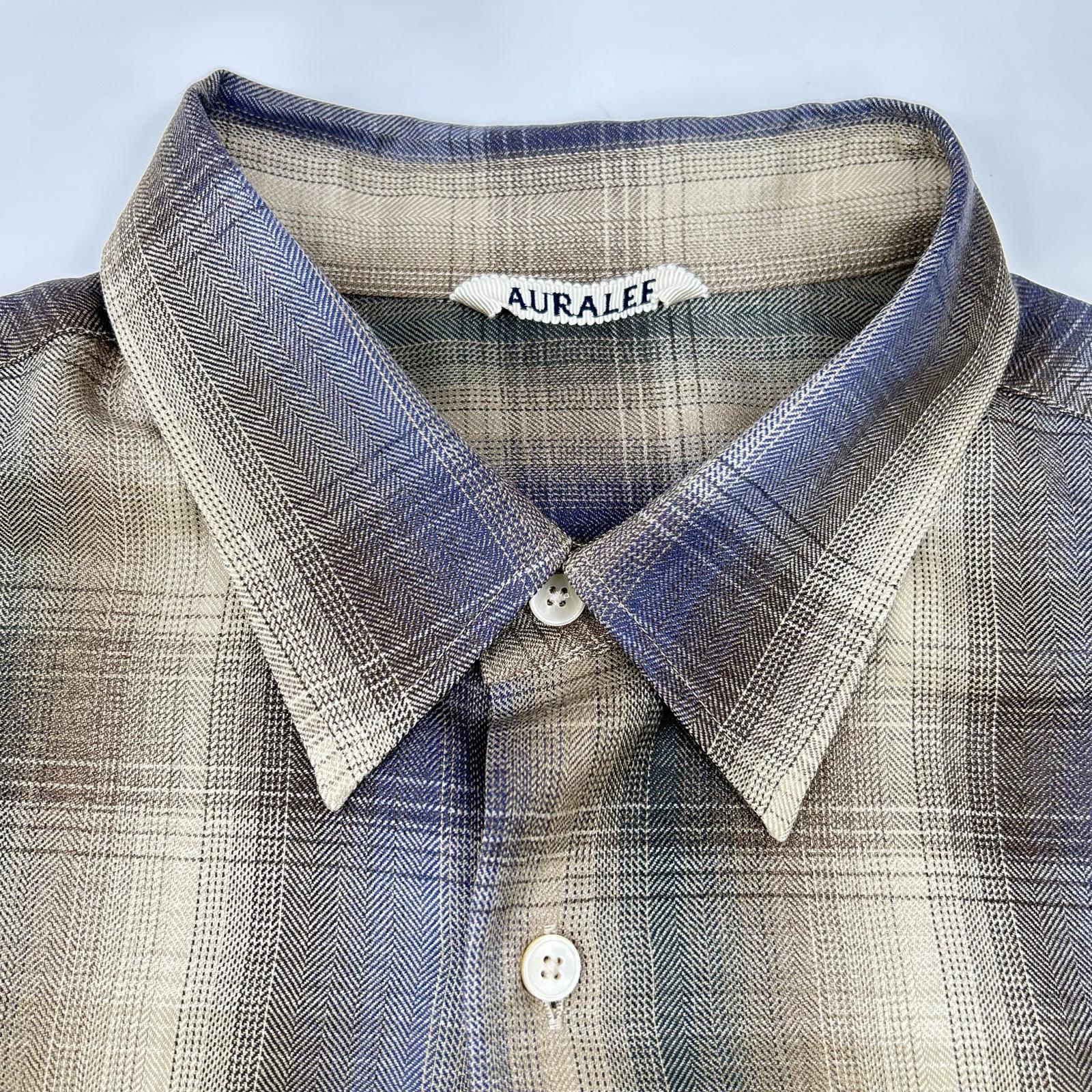 AURALEE オーラリー A25AS01LC 25AW SUPER LIGHT WOOL CHECK SHIRT トップス