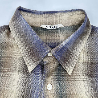 AURALEE オーラリー A25AS01LC 25AW SUPER LIGHT WOOL CHECK SHIRT トップス