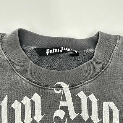 Palm Angels パームエンジェルス Gray Logo Sweatshirt Tops