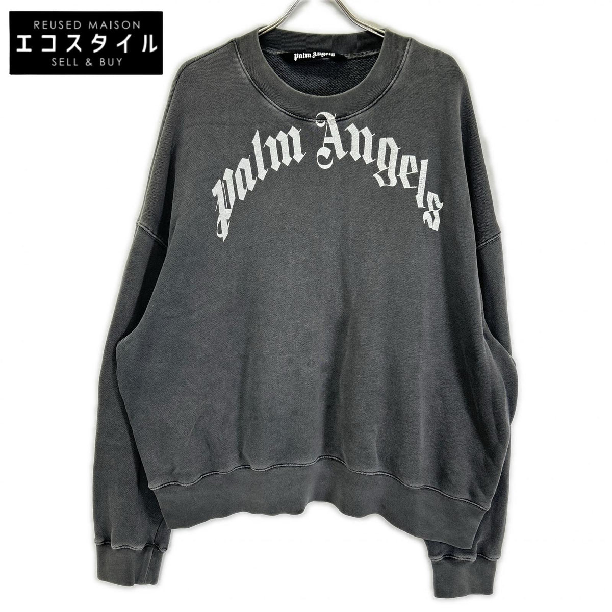 Palm Angels パームエンジェルス Gray Logo Sweatshirt Tops