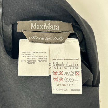 Max Mara マックスマーラ ブラック アクセサリー付き バックジップ ドレスワンピース ワンピース