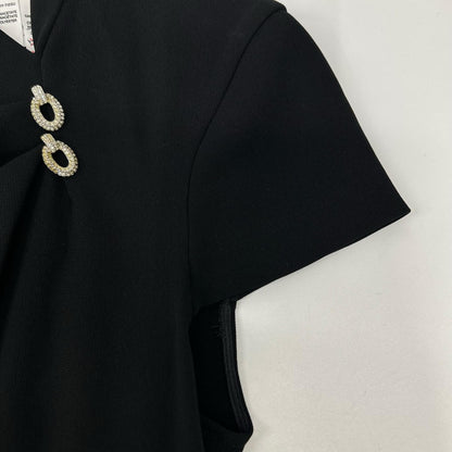 Max Mara マックスマーラ ブラック アクセサリー付き バックジップ ドレスワンピース ワンピース